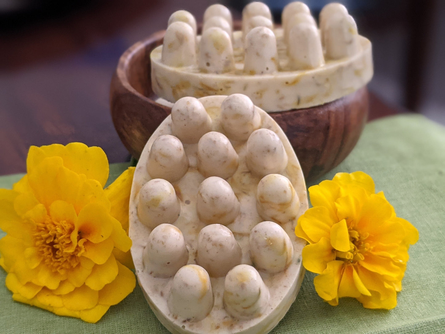 Oatmeal Massage Bar Soap, Calendula, Lavender, Self Care Handmade