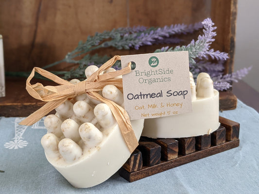 Oatmeal Massage Bar Soap, Calendula, Lavender, Self Care Handmade