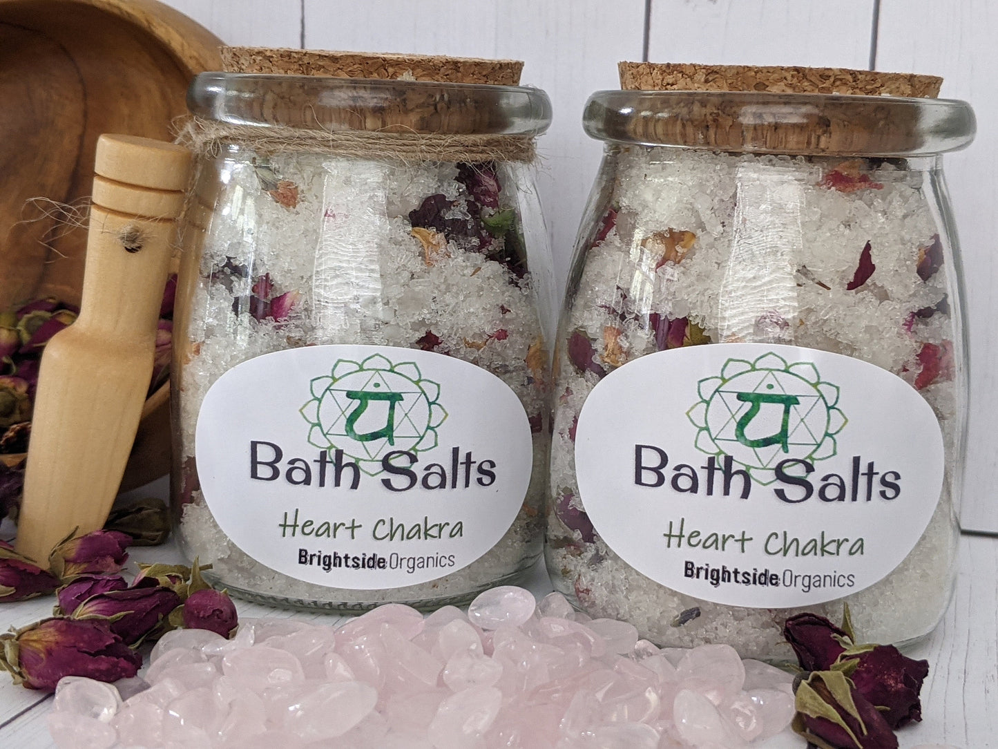 Healing Bath Salts with Rose Quartz | Bath Salts for Heart Chakra cleansing | Bath Salts for bath ritual healing with Rose Quartz