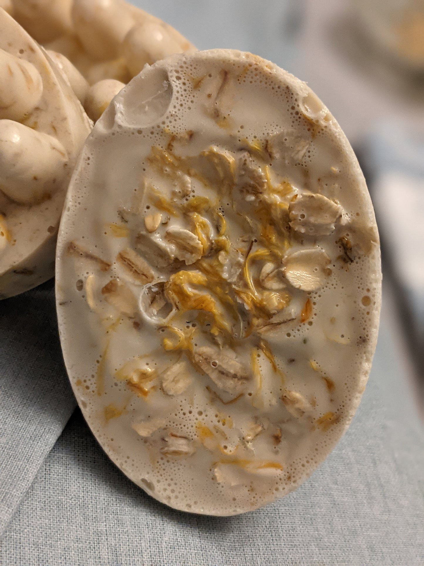 Oatmeal Massage Bar Soap, Calendula, Lavender, Self Care Handmade