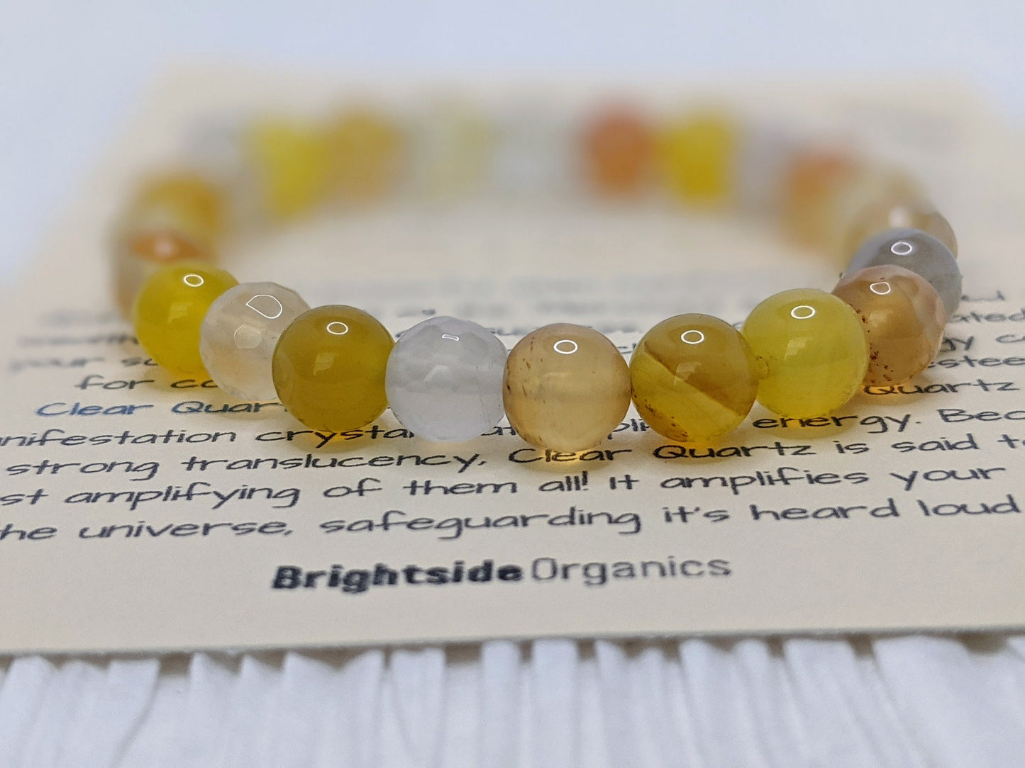 Manifestation Crystal Bracelet with Citrine and Clear Quartz | Manifest Abundance Bracelet with Crystals | Citrine Manifestation Bracelet