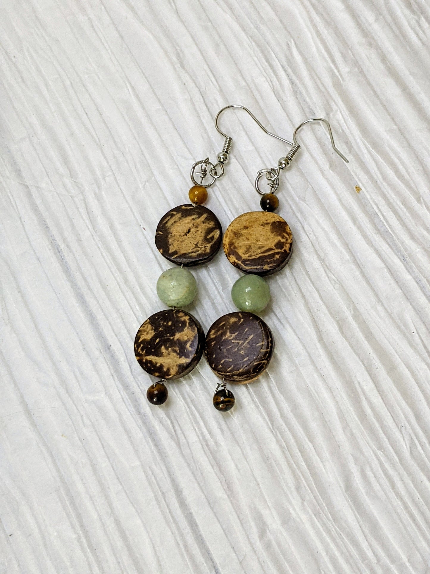 Earth Hippie Mama Boho Dangle Earrings for Fall | Bohemian Handmade Dangle Earrings | Stone & Wood Boho Dangle earrings