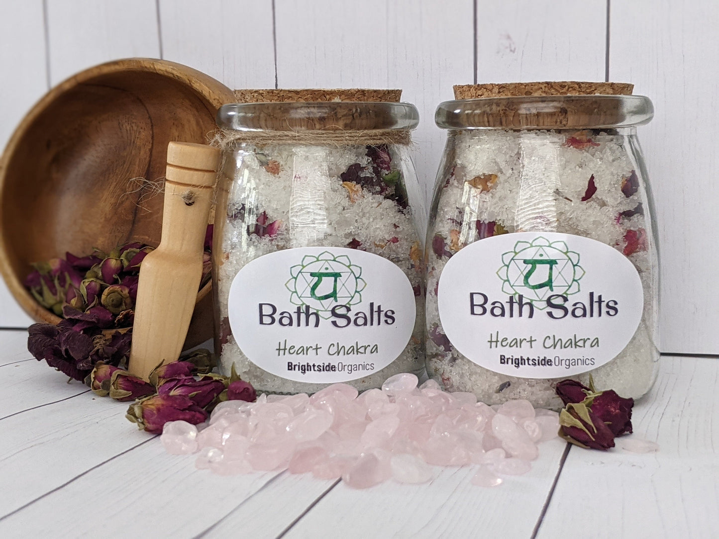 Healing Bath Salts with Rose Quartz | Bath Salts for Heart Chakra cleansing | Bath Salts for bath ritual healing with Rose Quartz