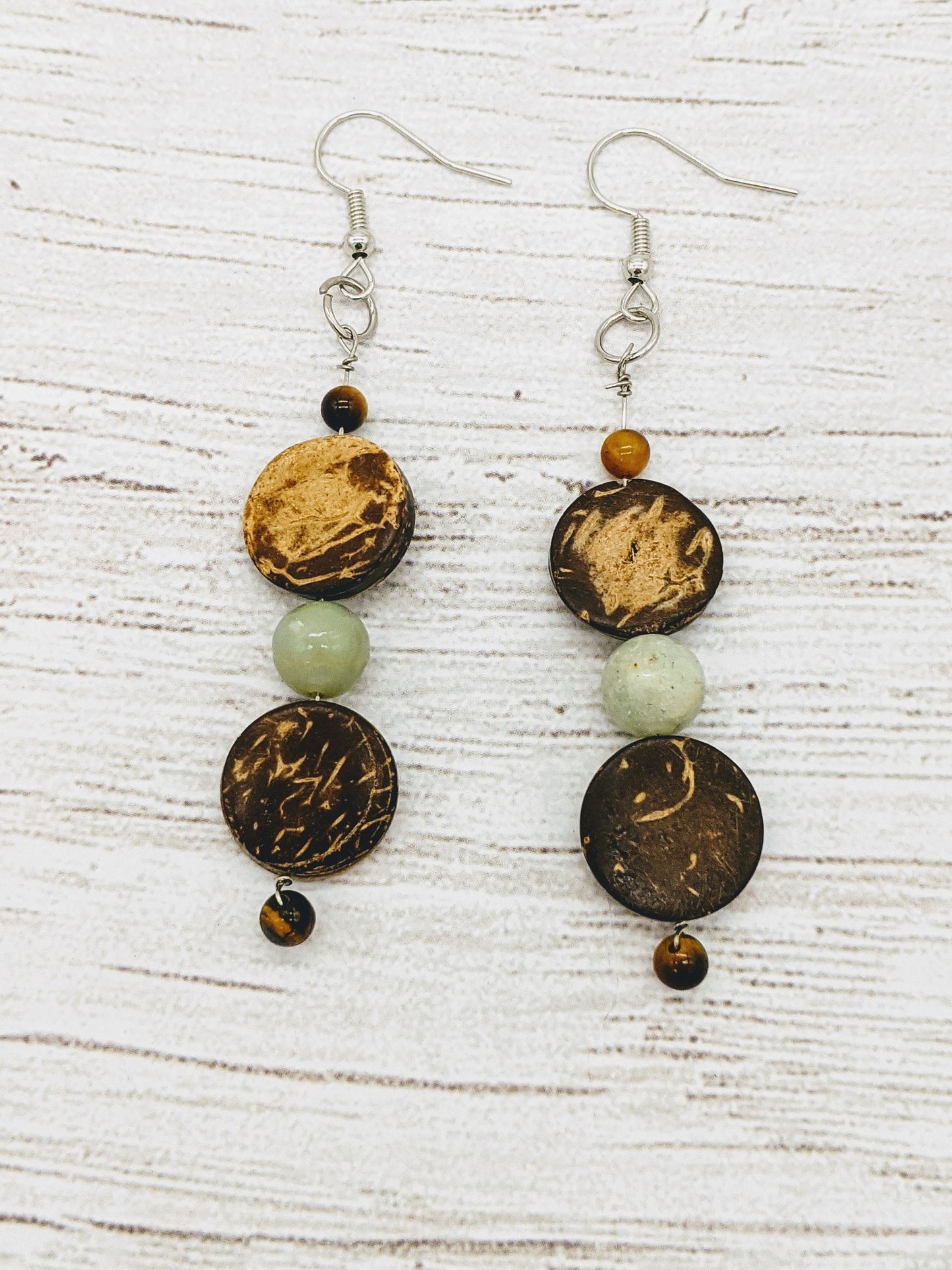 Earth Hippie Mama Boho Dangle Earrings for Fall | Bohemian Handmade Dangle Earrings | Stone & Wood Boho Dangle earrings