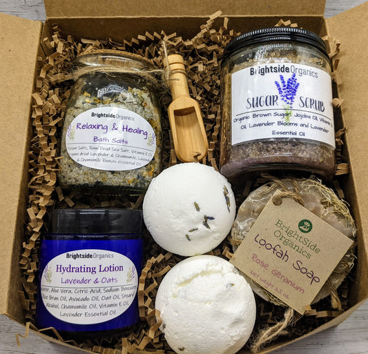 Spa Gift Set | Relaxing Lavender Gift Box | Self Care Kit | Relaxation Gift Box | Gift for Her