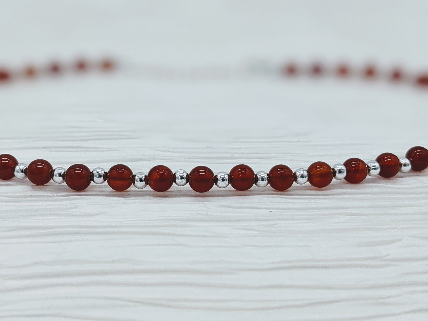 Carnelian Beaded Necklace | Carnelian Choker with Red and Orange Beads | Ethnic Healing Jewelry | Stone Necklace for her