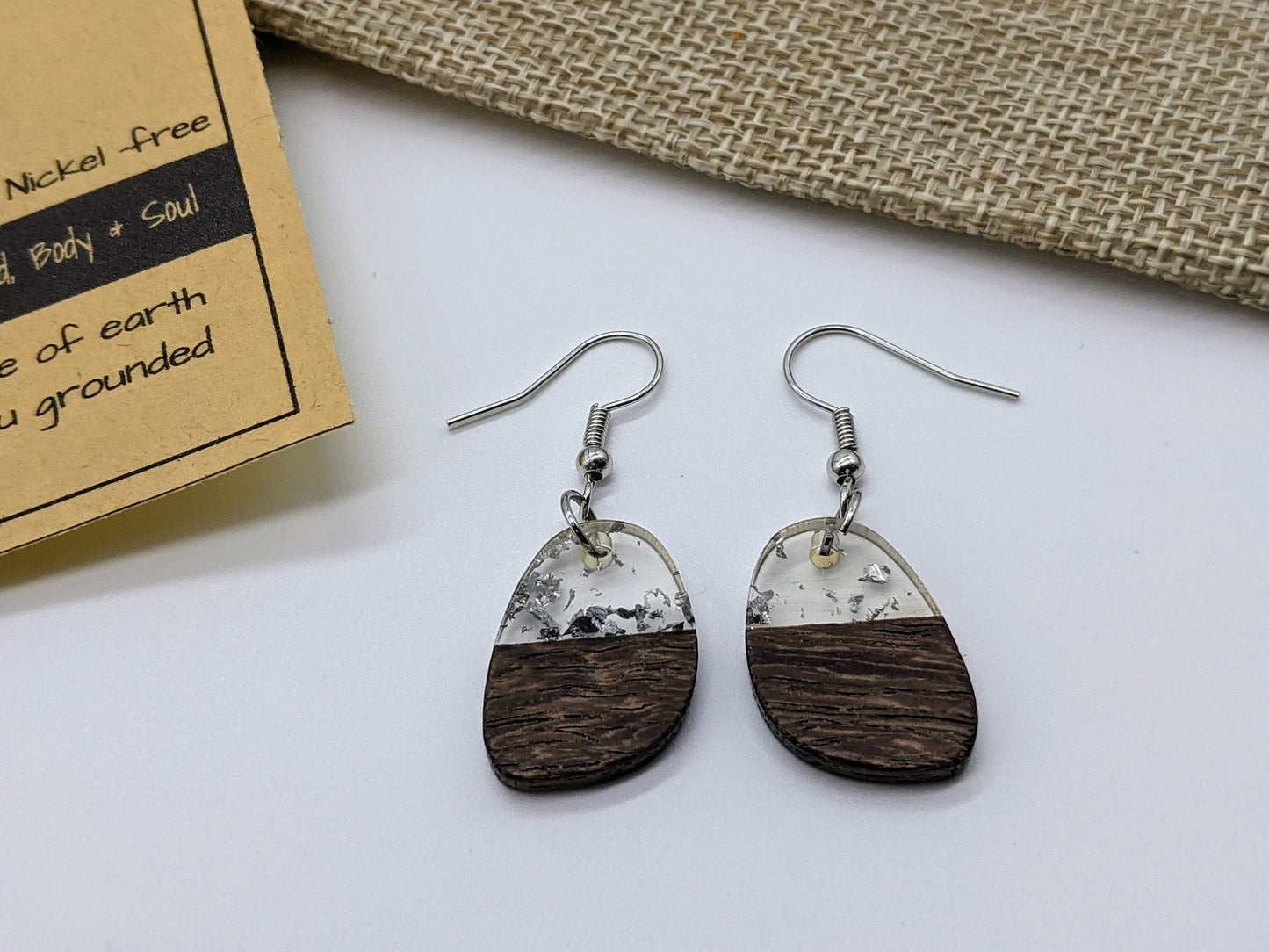 Bohemian Earrings for Fall | Natural Wood Resin Earrings | Handmade Bohemian Jewelry | Fall Jewelry | Unique Earrings