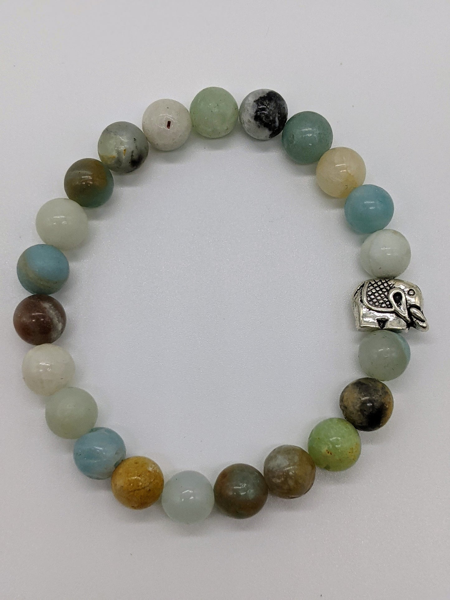 Amazonite Stacking Bracelet Quartz | Genuine Crystal Bracelet | Handmade Jewelry | Smoky Quartz Stretch Bracelet | Gemstone Bracelet