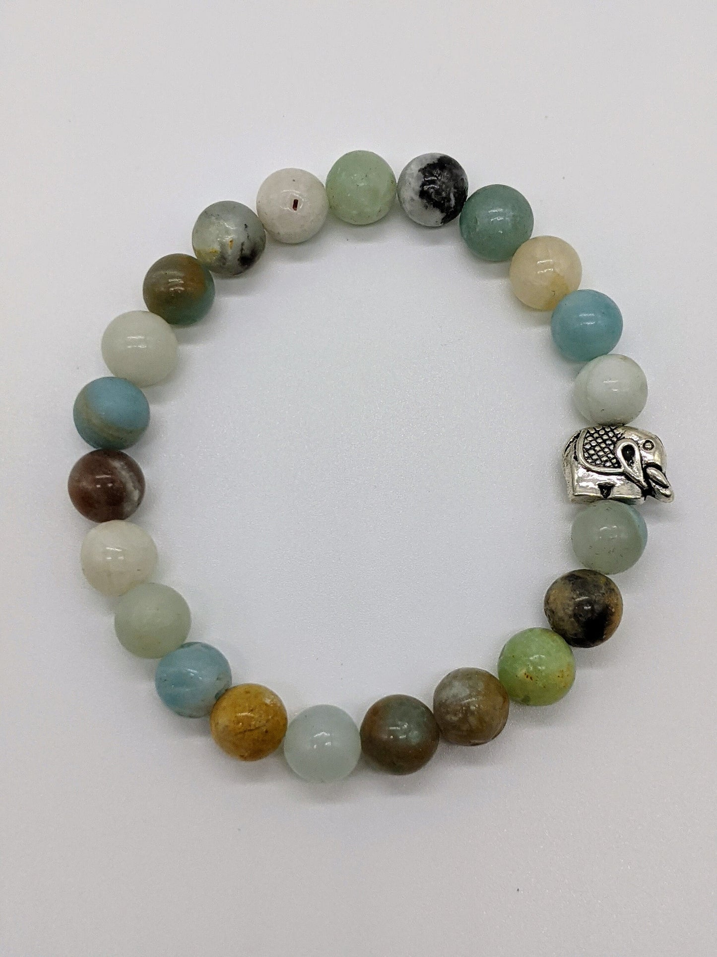 Amazonite Stacking Bracelet Quartz | Genuine Crystal Bracelet | Handmade Jewelry | Smoky Quartz Stretch Bracelet | Gemstone Bracelet