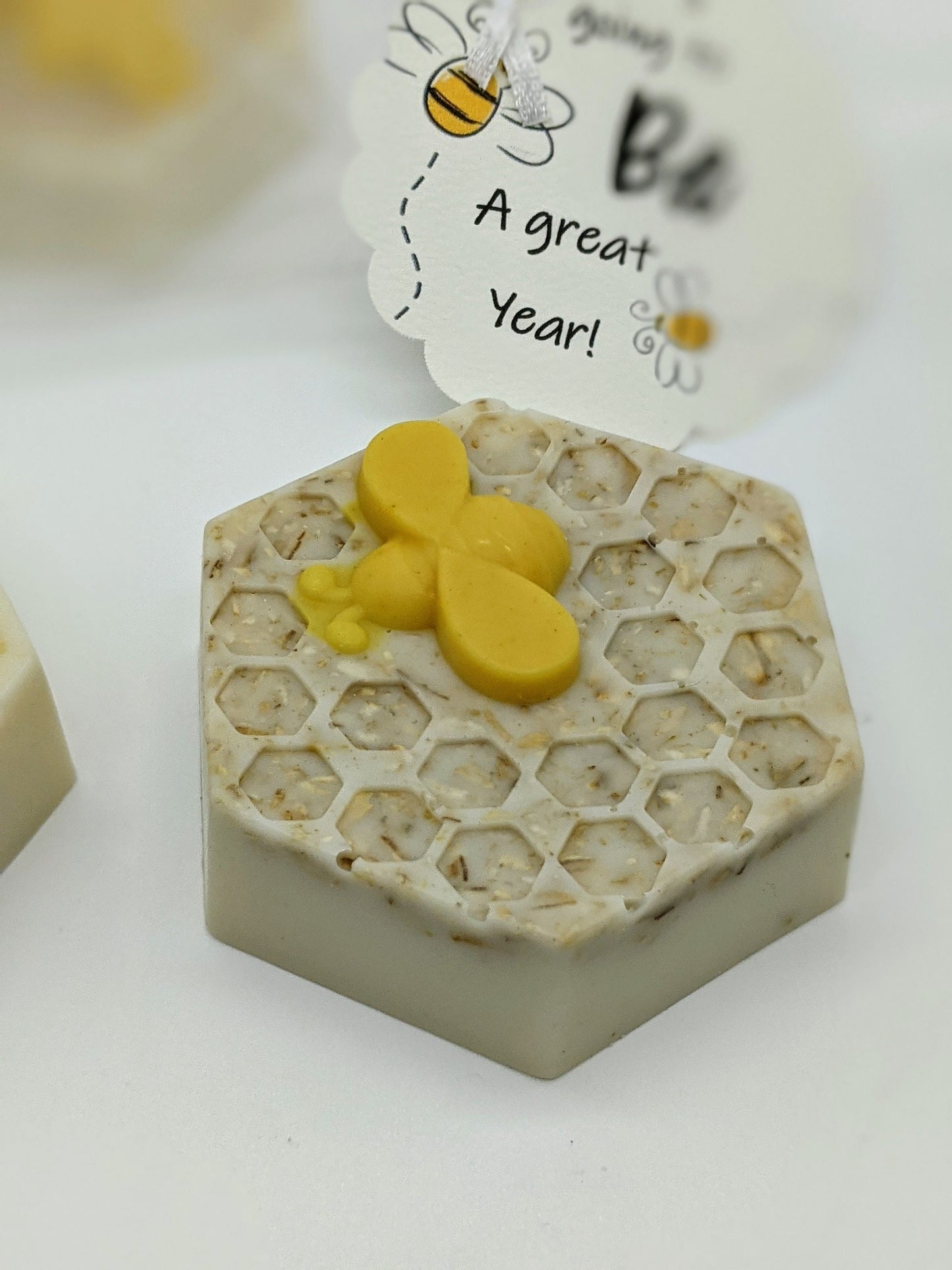 Handcrafted Honeycomb and Honey Bee Soap |Goats Milk Soap with Oatmeal Milk & Honey| Handmade Organic Goat's Milk, Honey + Oatmeal Soap