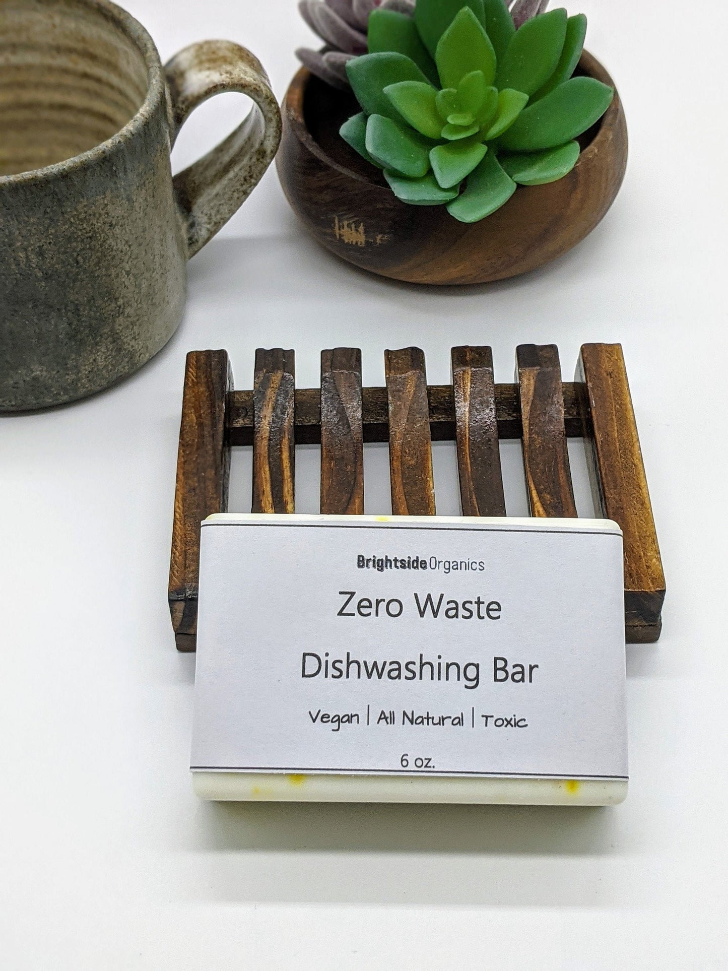 Organic Dish Washing Soap Bar | Zero Waste Vegan Dish Soap Bar | Eco Friendly Dish Soap Set | Bamboo Soap Dish + Waste zero Dish soap