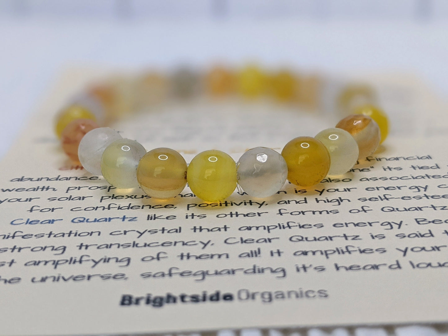 Manifestation Crystal Bracelet with Citrine and Clear Quartz | Manifest Abundance Bracelet with Crystals | Citrine Manifestation Bracelet