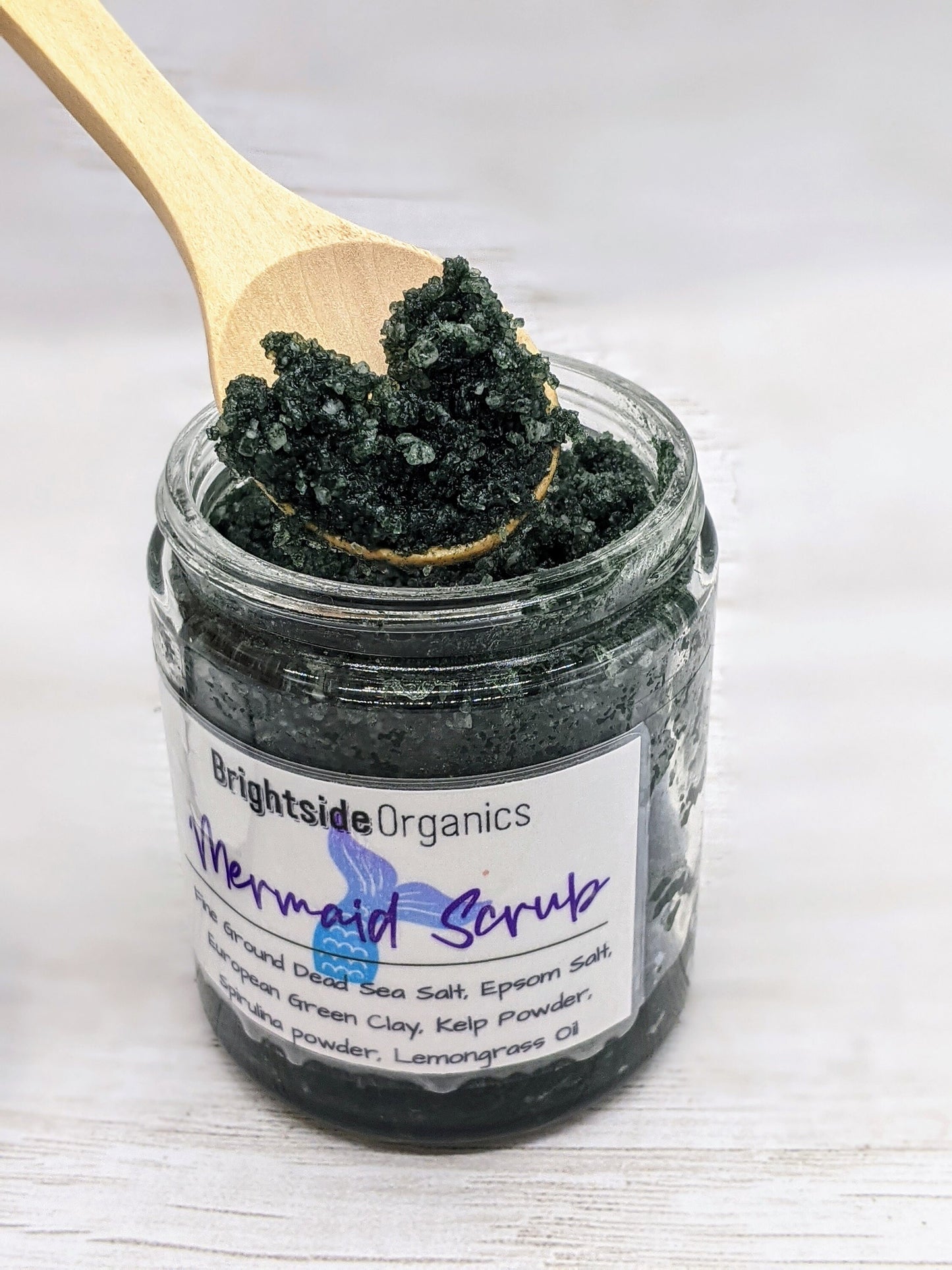 Mermaid Body Scrub with Dead Sea Salts & Kelp | All Natural Detox Body Scrub Green Clay | Gifts for Her | Valentine's Gifts