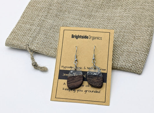 Bohemian Earrings for Fall | Natural Wood Resin Earrings | Handmade Bohemian Jewelry | Fall Jewelry | Unique Earrings