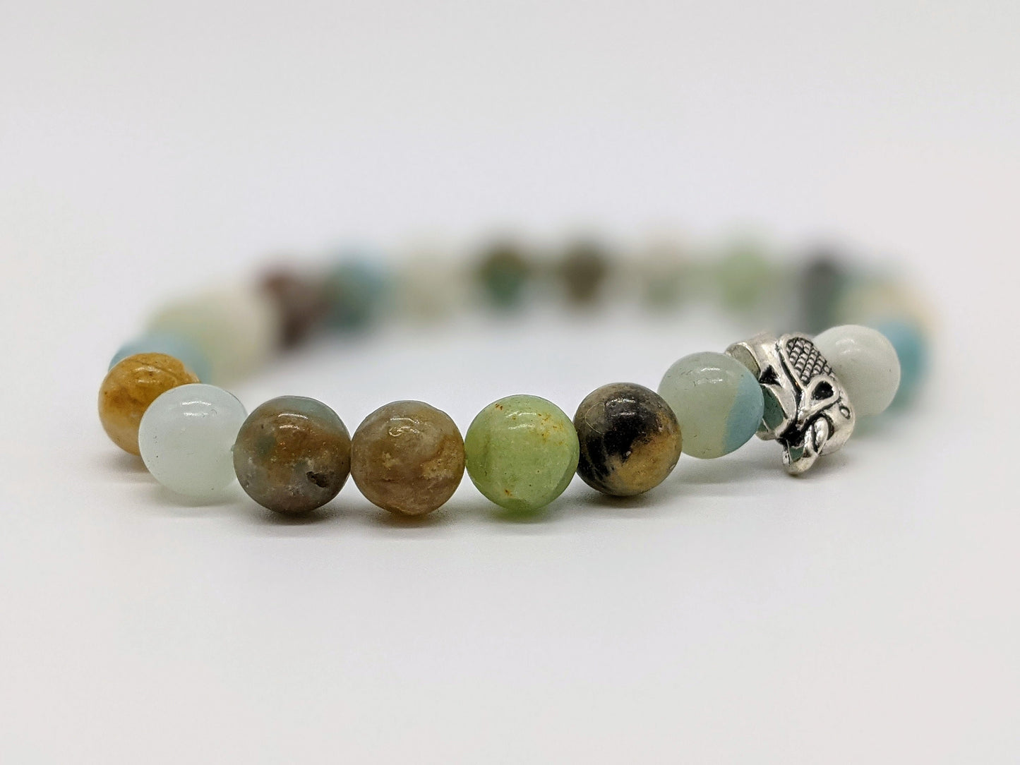 Amazonite Stacking Bracelet Quartz | Genuine Crystal Bracelet | Handmade Jewelry | Smoky Quartz Stretch Bracelet | Gemstone Bracelet