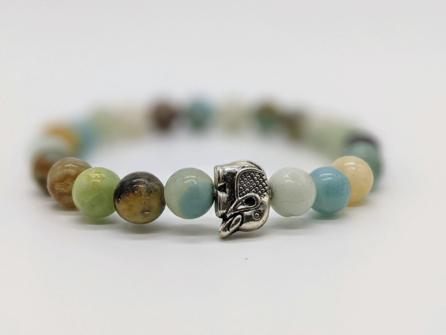 Amazonite Stacking Bracelet Quartz | Genuine Crystal Bracelet | Handmade Jewelry | Smoky Quartz Stretch Bracelet | Gemstone Bracelet