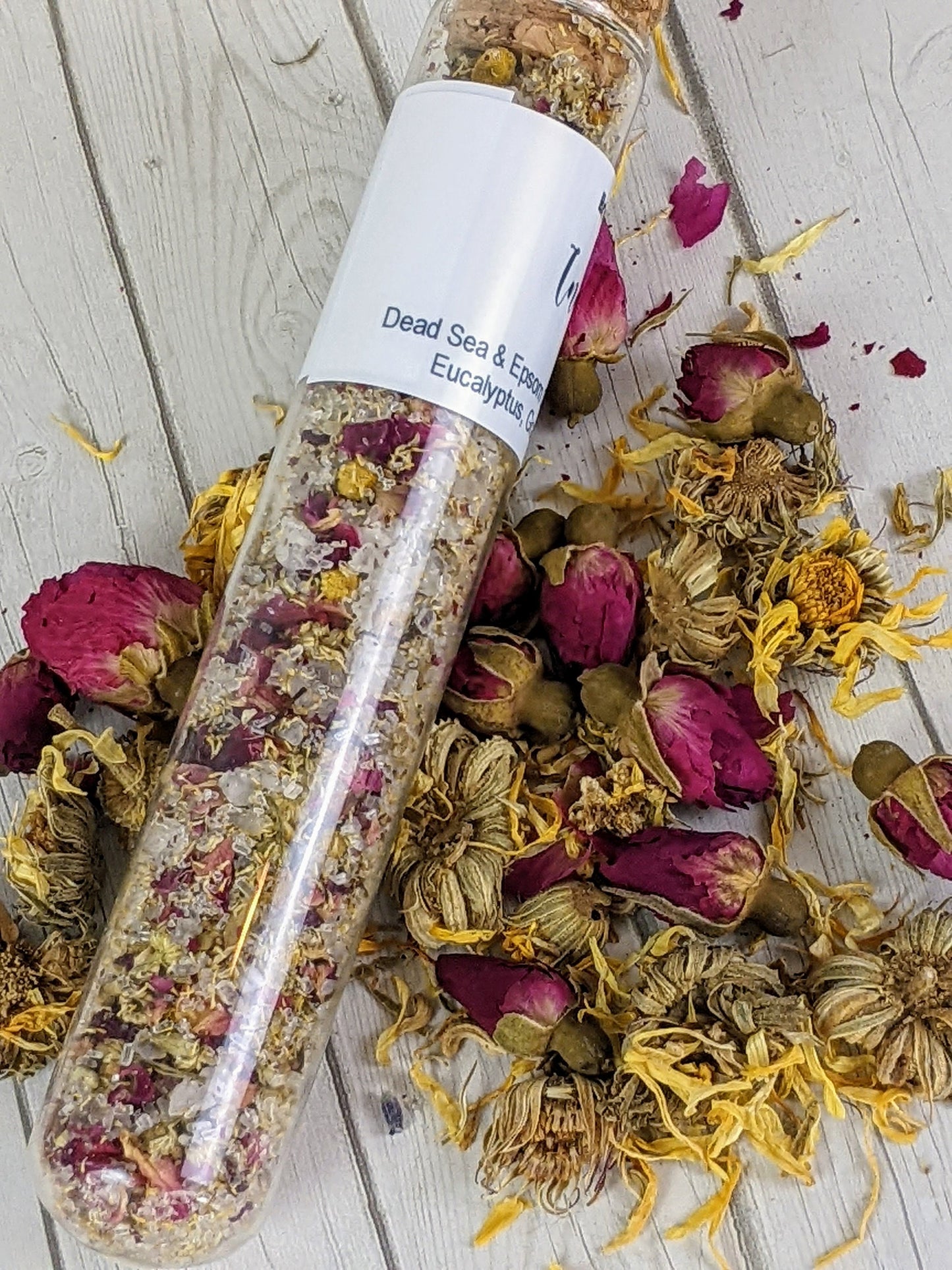 Healing Herbal Bath Salts | Organic Bath Salts Tubes set of 3 | Gifts for Her | Gifts for mom | Relaxing Bath Salts with Dead Sea Salts