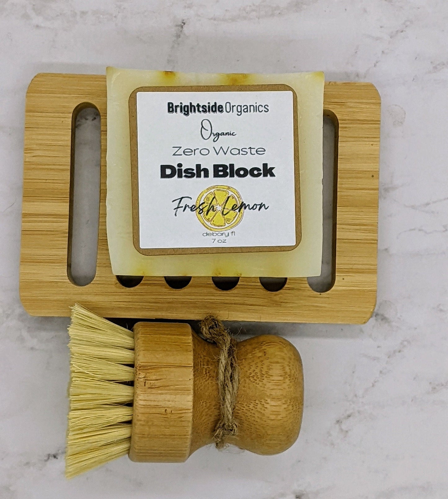 Zero Waste Dish Mega Block | Eco Friendly Dish Soap | Vegan Dish Soap | Organic Dishwashing Soap | Ceramic Dish Soap Set in Kitchen Lemon