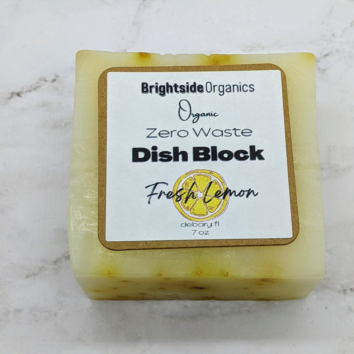 Zero Waste Dish Mega Block | Eco Friendly Dish Soap | Vegan Dish Soap | Organic Dishwashing Soap | Ceramic Dish Soap Set in Kitchen Lemon