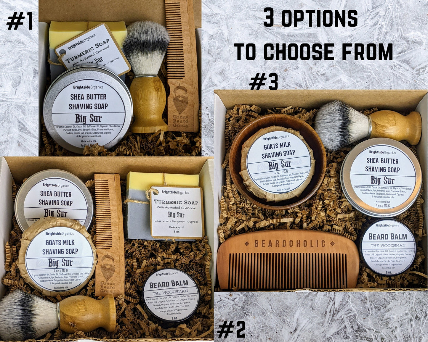 Men's Shave kit | Mens Grooming Kit | All Natural Shaving + Grooming Set for Men | Goats Milk Shave Soap | Shea Butter Shave Soap Set